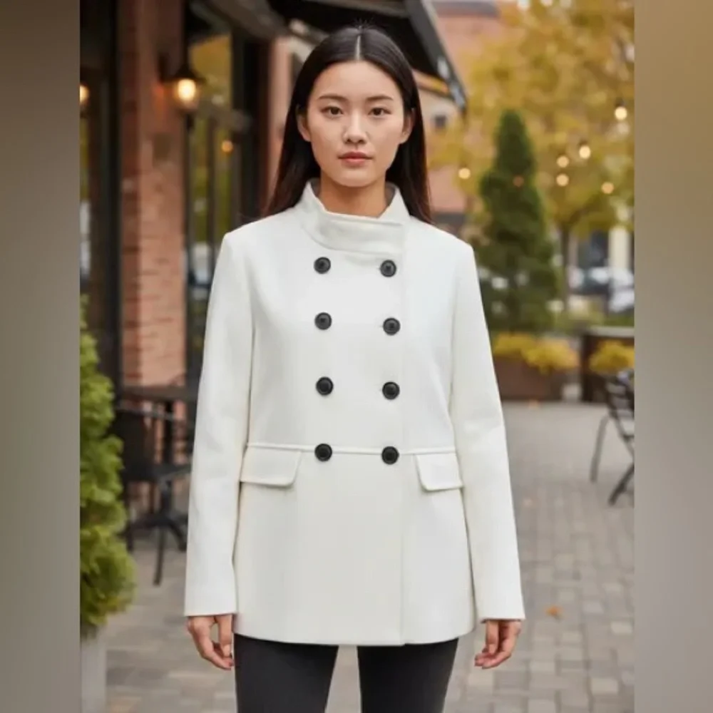 OLD NAVY MILITARY STYLE PEACOAT JACKET - WHITE SIZE XL (NEW WITH TAGS) A23 - Picture 1 of 3